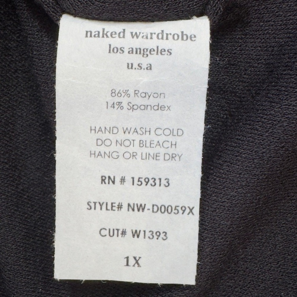 Naked Wardrobe 1X Black Mock Neck Long Sleeve Bodycon Mini Dress 1X NEW Dress - Picture 10 of 11